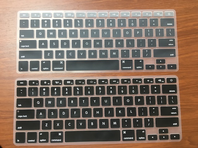 MacBook キーボードカバー グレー ブラック 黒 比較